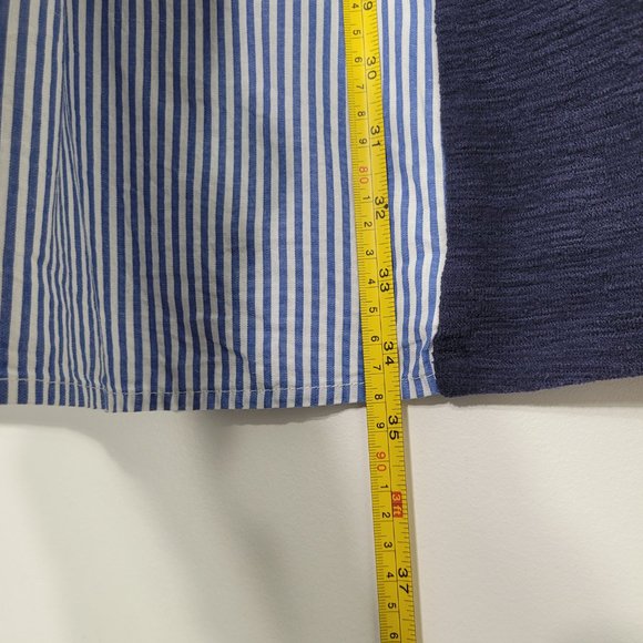 English Factory Womens Blue & White Striped Short Sleeve Crew Neck Mini Dress XS - Picture 8 of 9